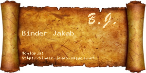 Binder Jakab névjegykártya